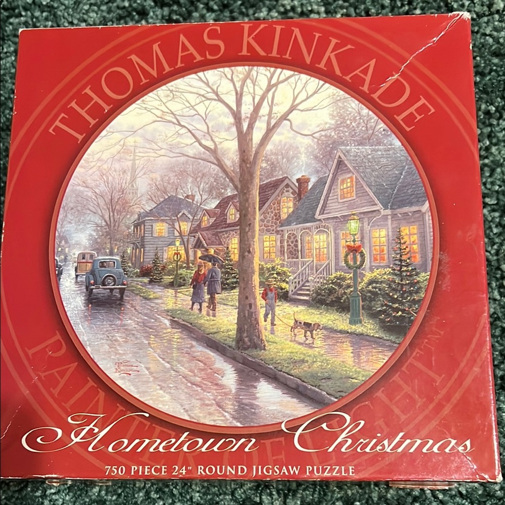 Thomas Kinkade Hometown Christmas Puzzle - Red and Green